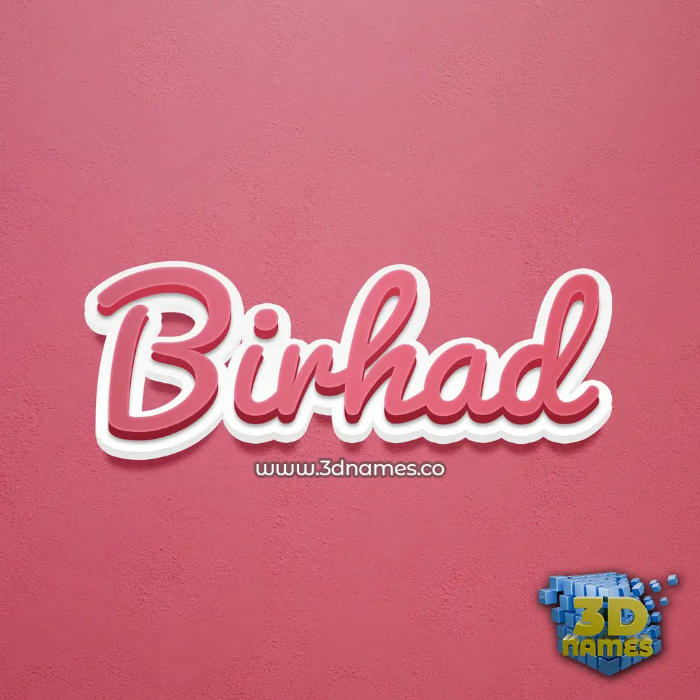 birhad in Red Scribble style - 3D name wallpaper