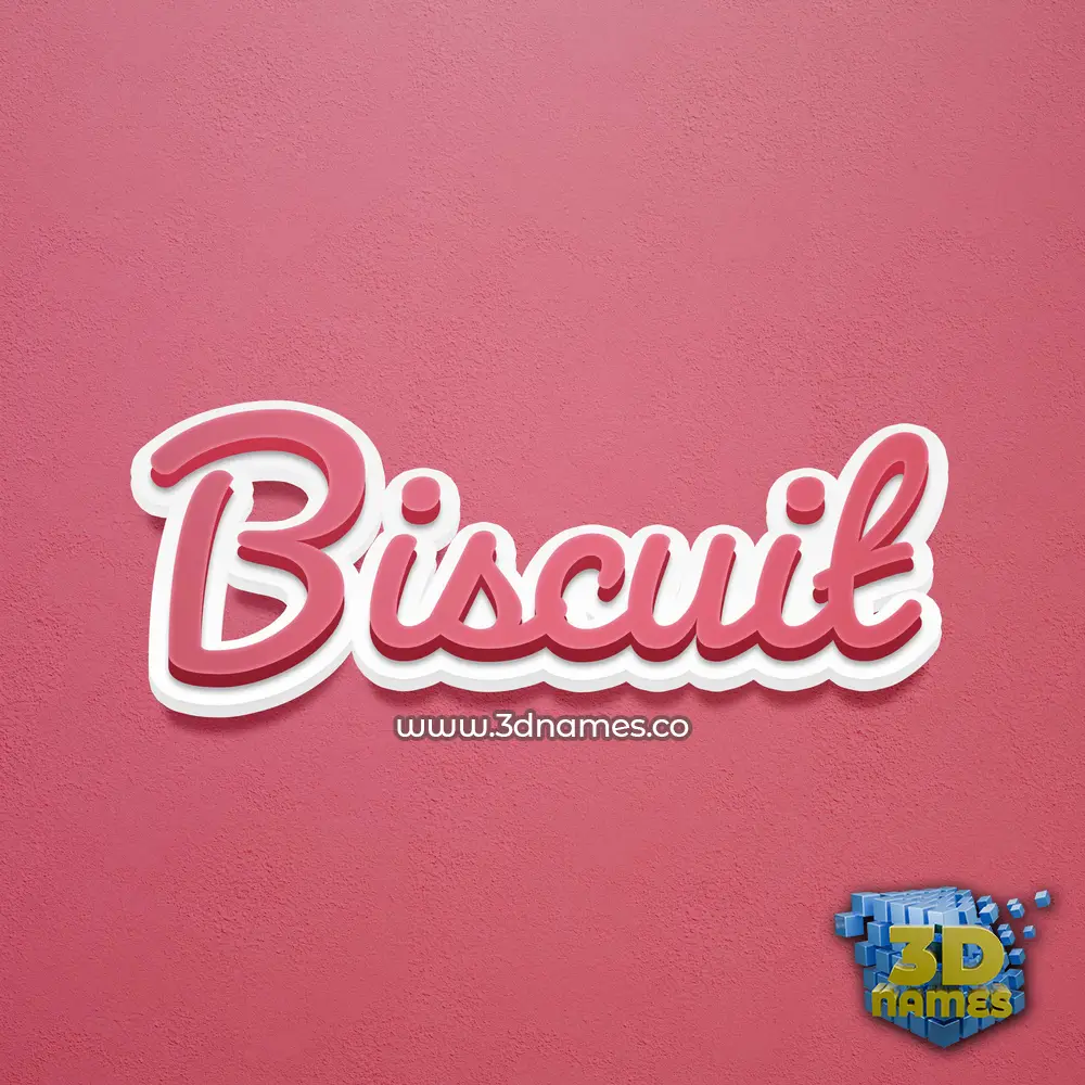 biscuit in Red Scribble style - 3D name wallpaper