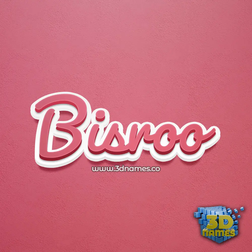 bisroo in Red Scribble style - 3D name wallpaper