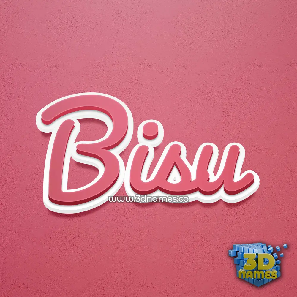bisu in Red Scribble style - 3D name wallpaper