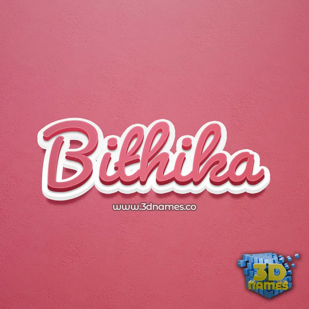bithika in Red Scribble style - 3D name wallpaper