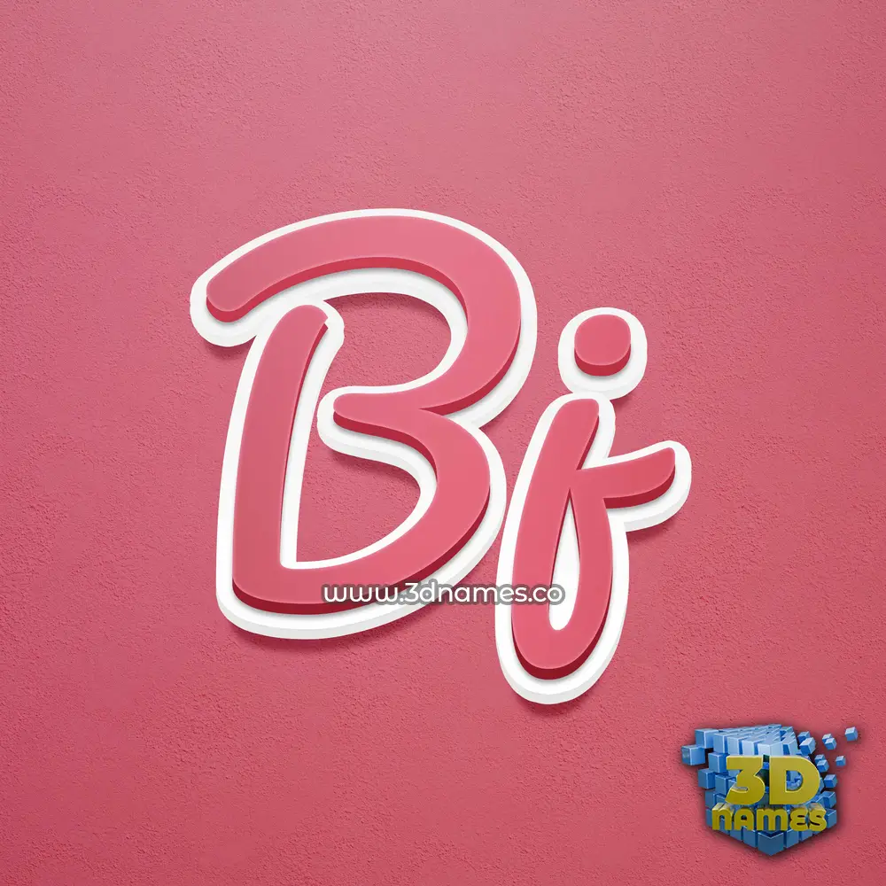 bj in Red Scribble style - 3D name wallpaper