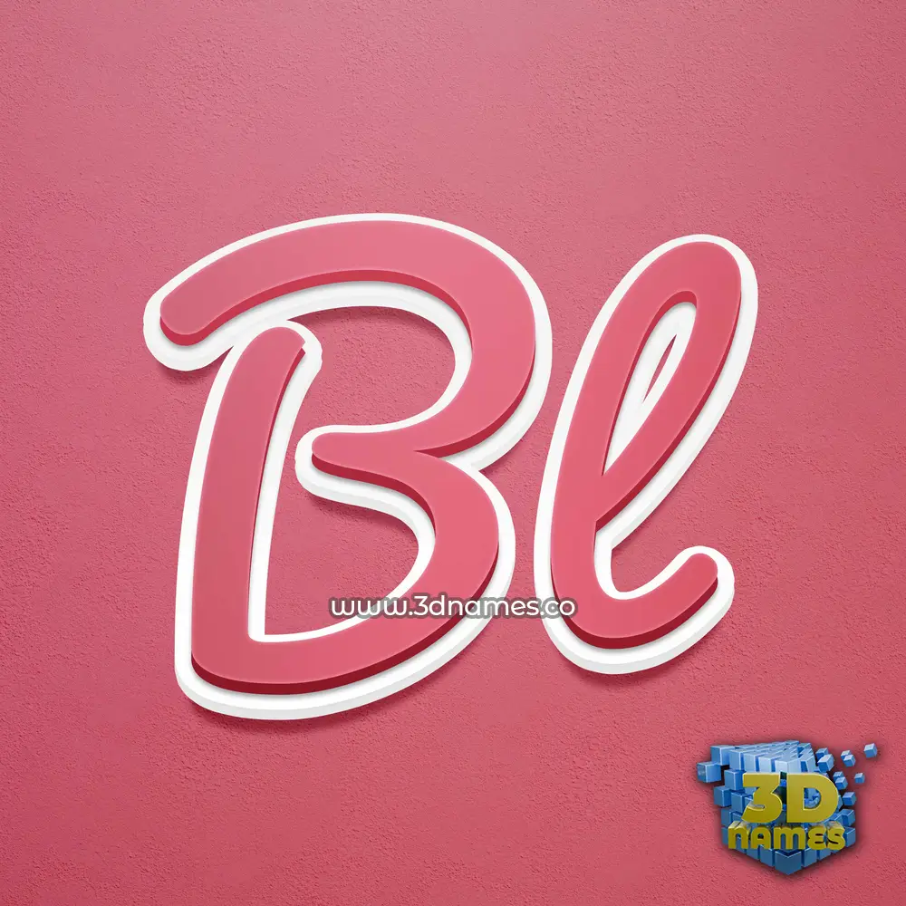 bl in Red Scribble style - 3D name wallpaper