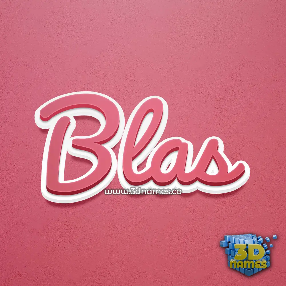 blas in Red Scribble style - 3D name wallpaper