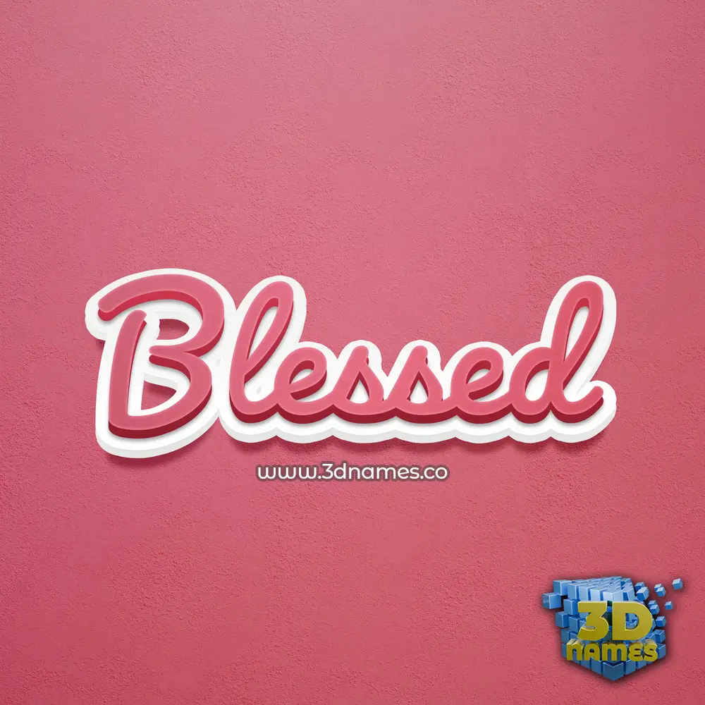 blessed in Red Scribble style - 3D name wallpaper