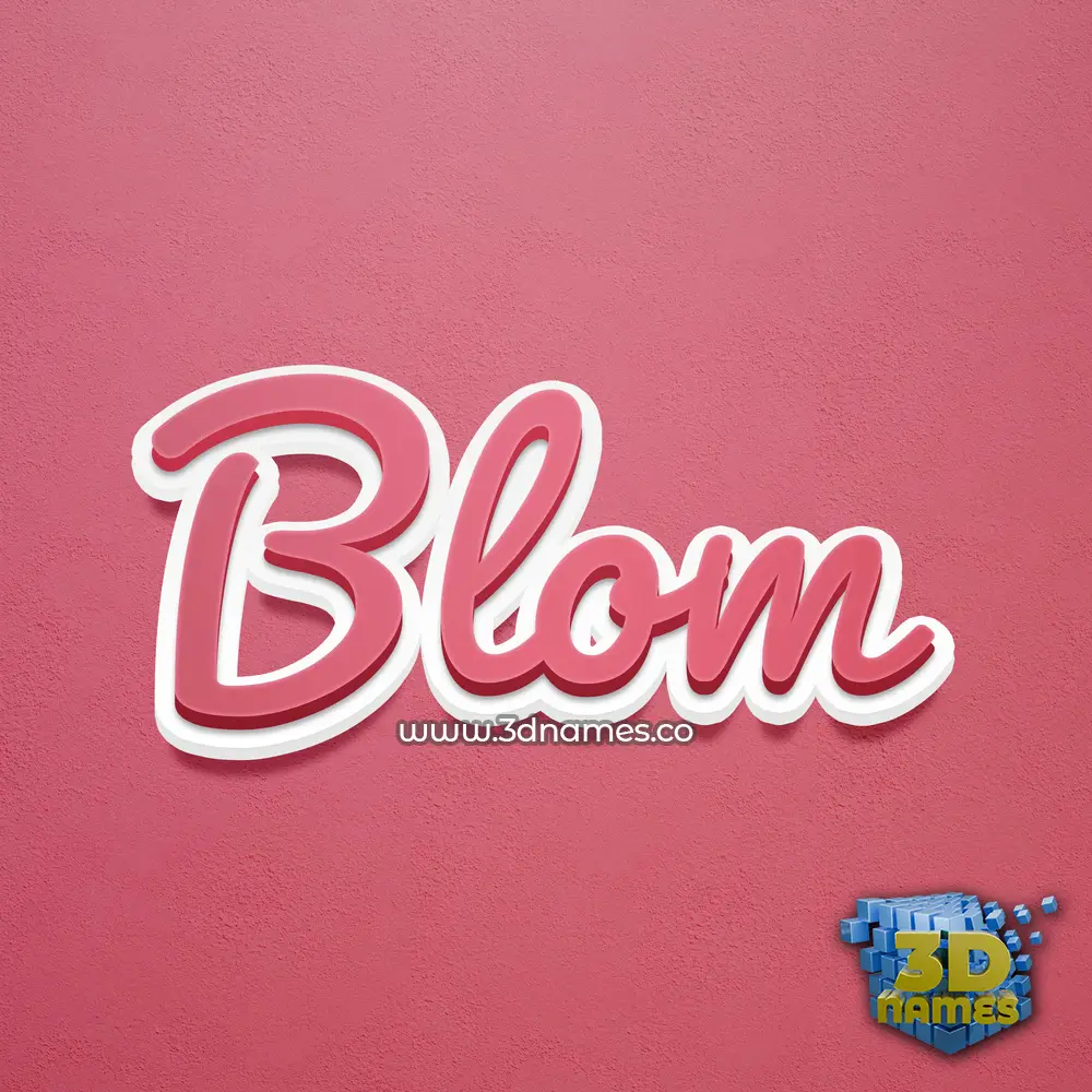 blom in Red Scribble style - 3D name wallpaper blom in Red Scribble style - 3D name wallpaper
