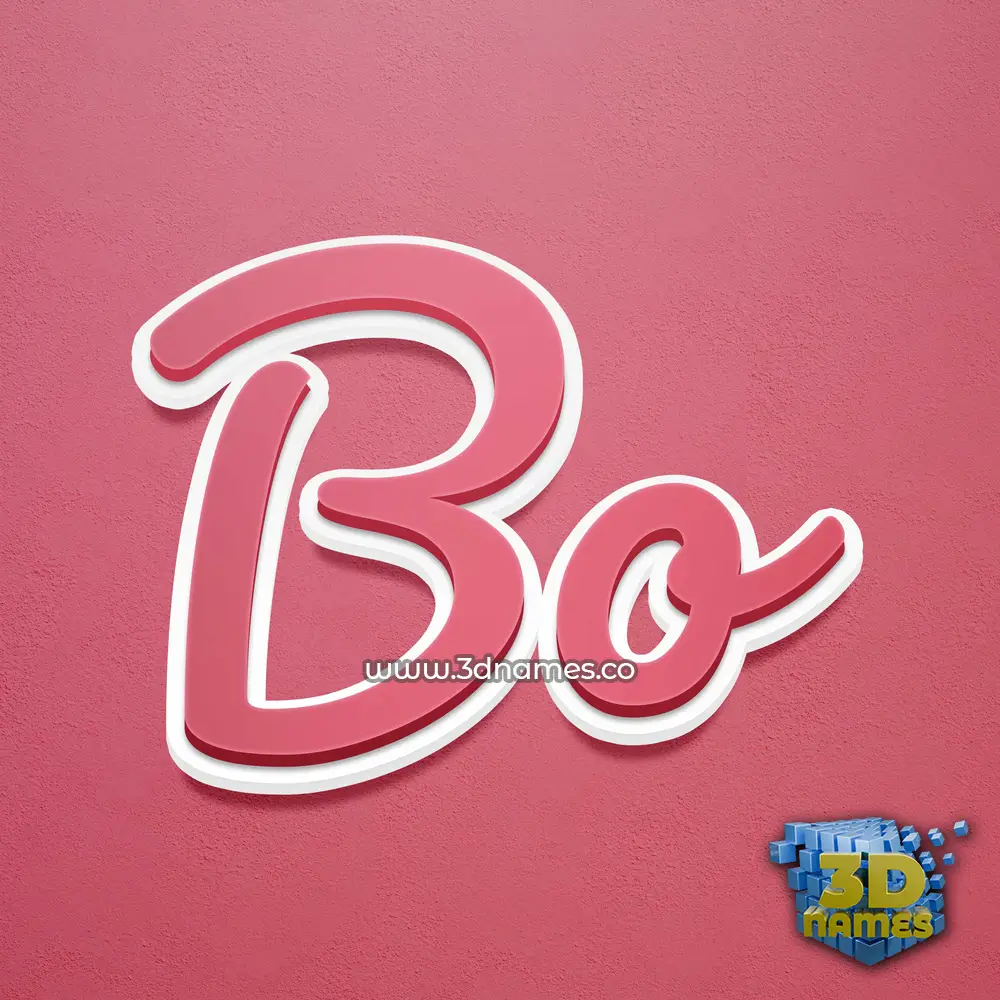 bo in Red Scribble style - 3D name wallpaper bo in Red Scribble style - 3D name wallpaper