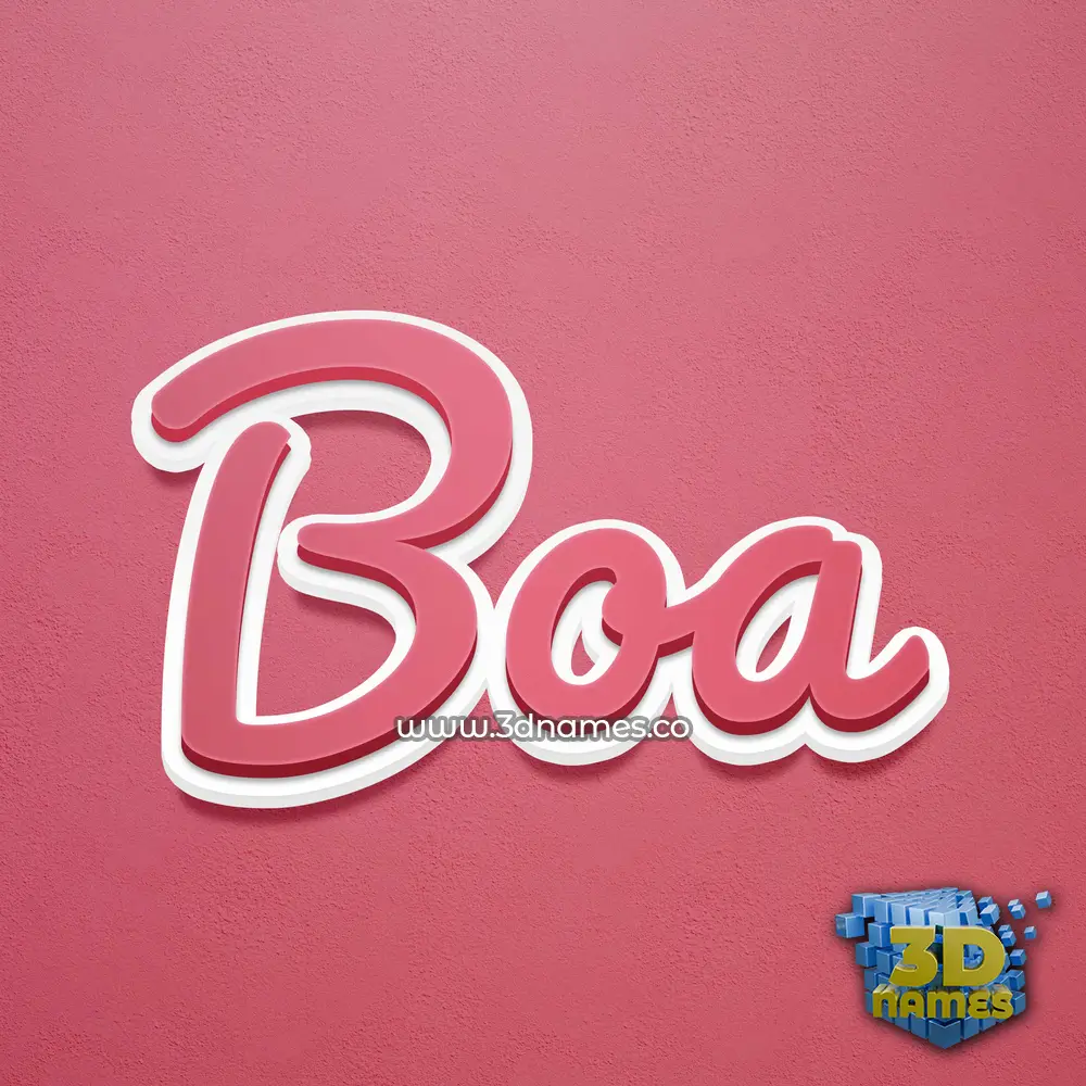 boa in Red Scribble style - 3D name wallpaper