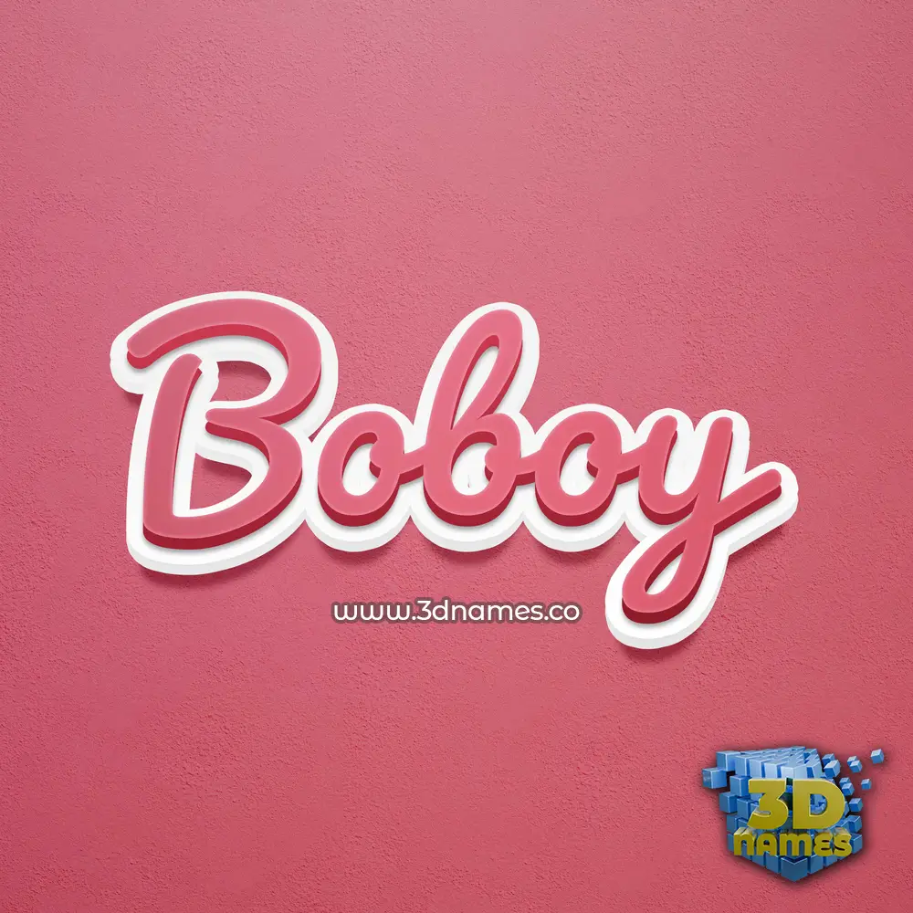 boboy in Red Scribble style - 3D name wallpaper