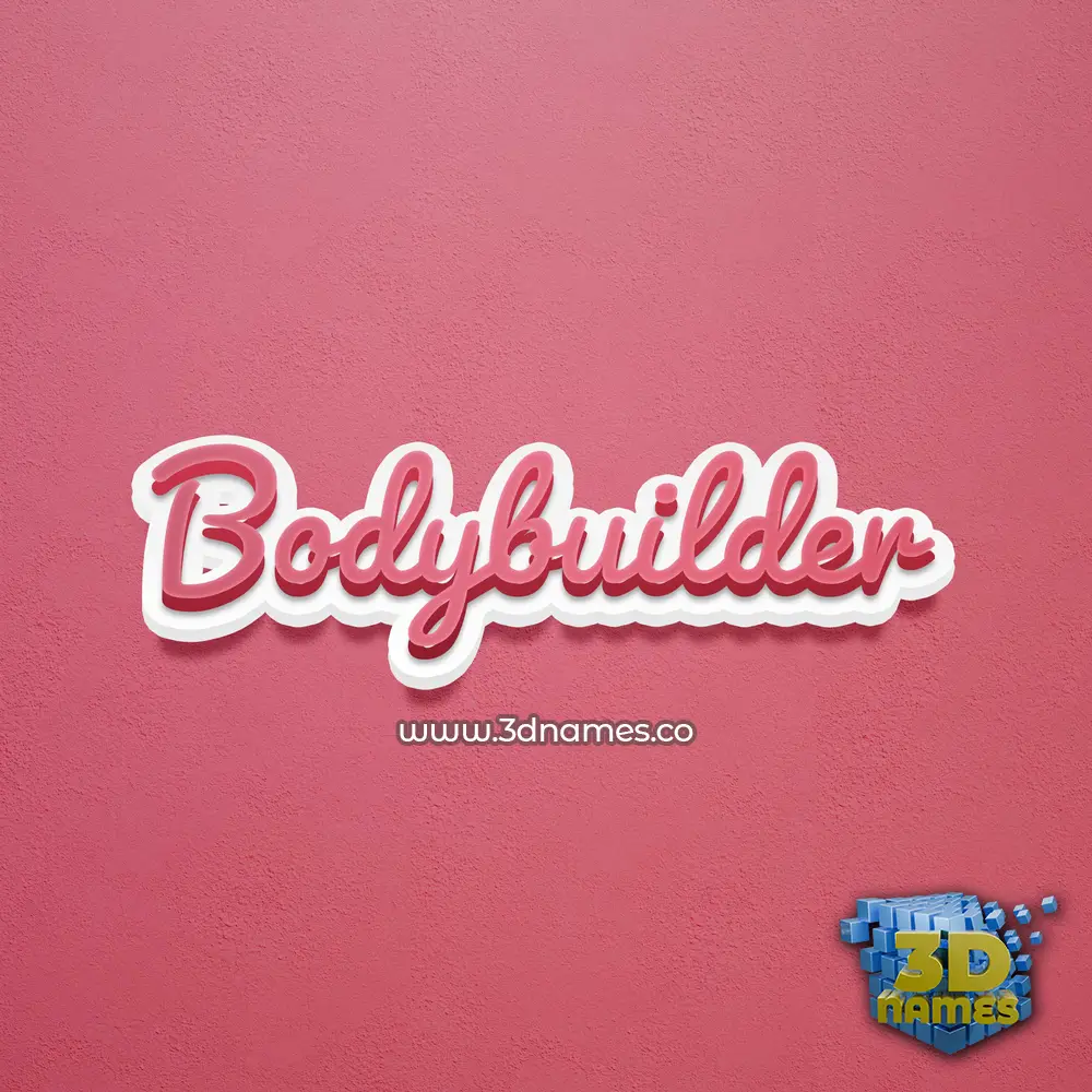 bodybuilder in Red Scribble style - 3D name wallpaper