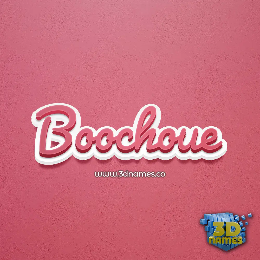 boochoue in Red Scribble style - 3D name wallpaper