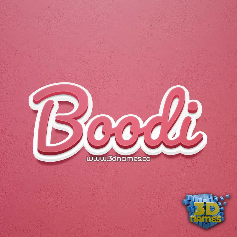 boodi in Red Scribble style - 3D name wallpaper