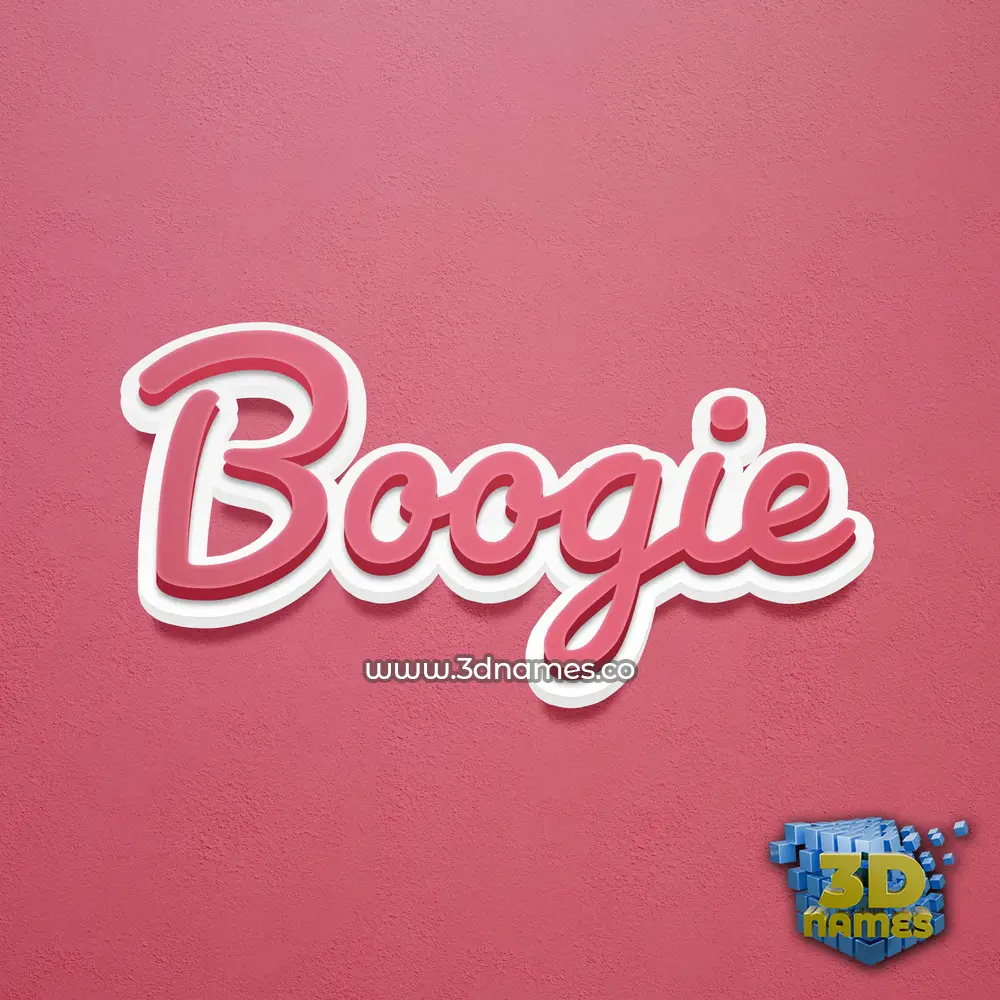 boogie in Red Scribble style - 3D name wallpaper
