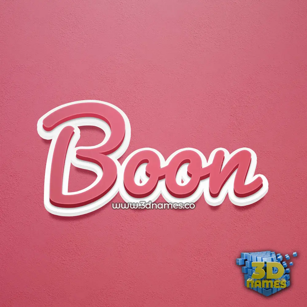 boon in Red Scribble style - 3D name wallpaper