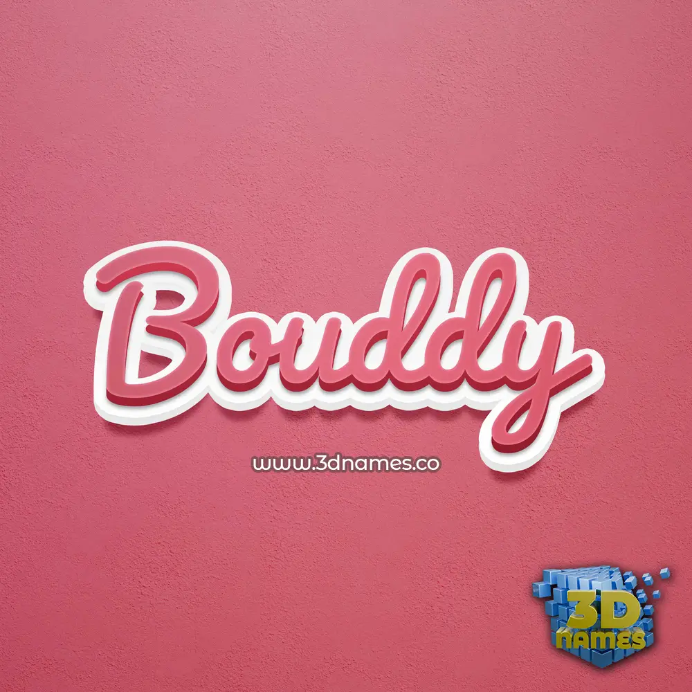 bouddy in Red Scribble style - 3D name wallpaper