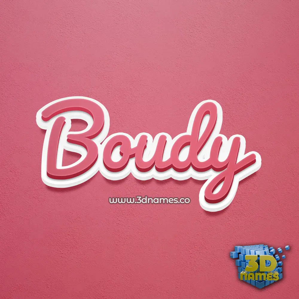 boudy in Red Scribble style - 3D name wallpaper