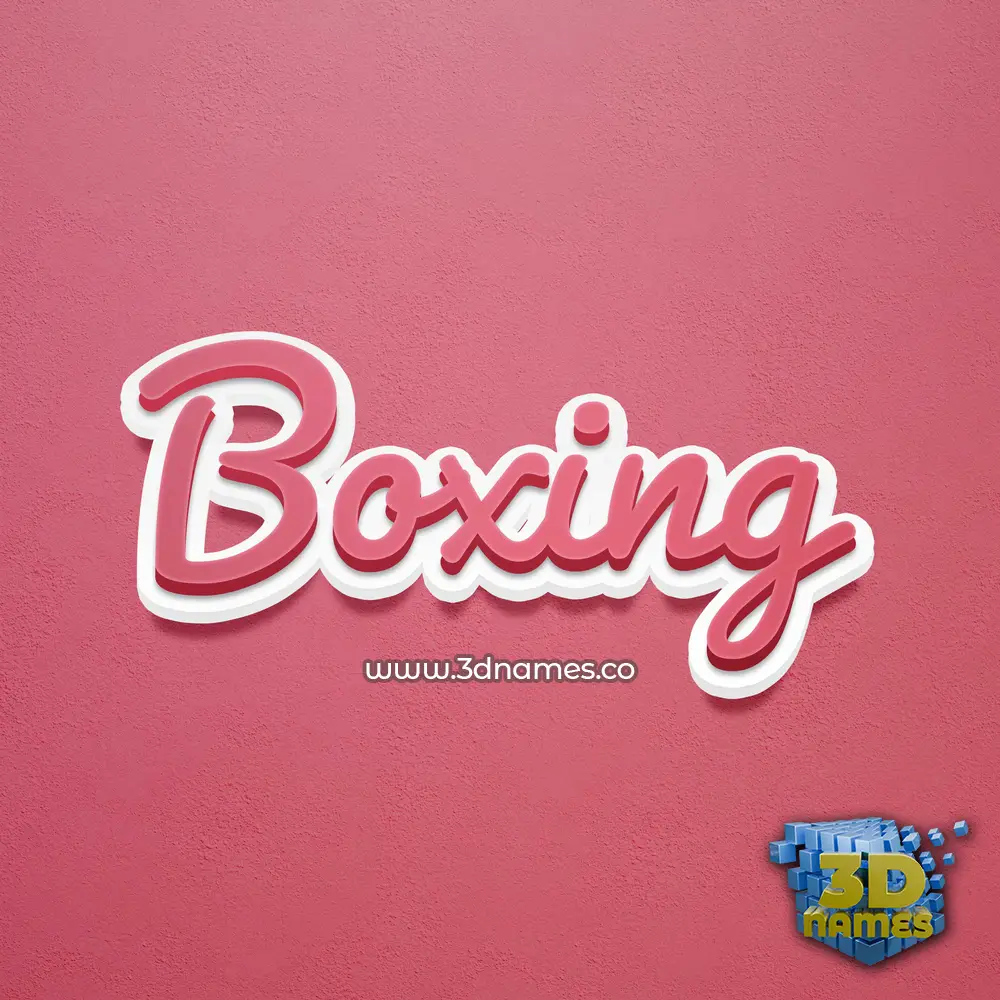boxing in Red Scribble style - 3D name wallpaper