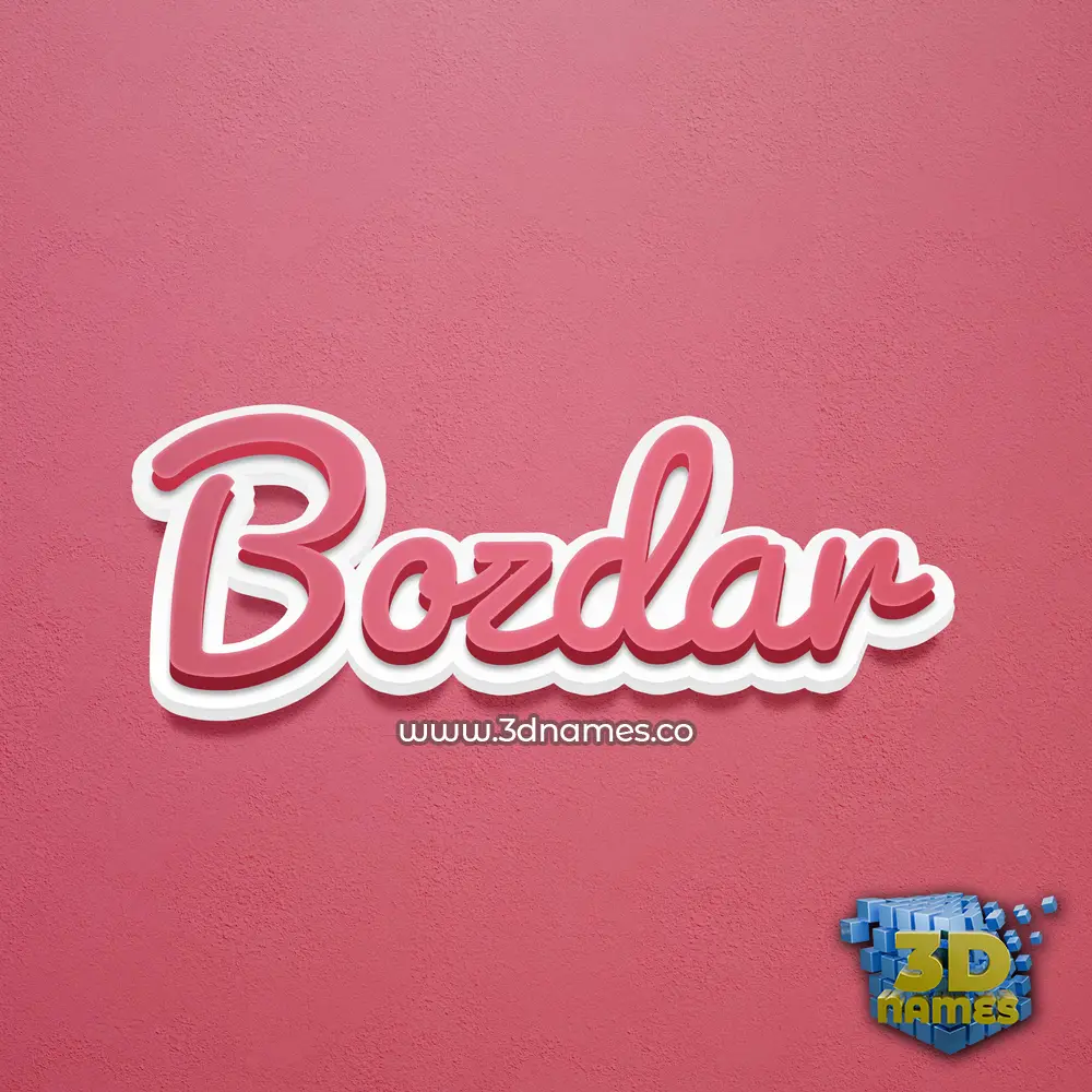 bozdar in Red Scribble style - 3D name wallpaper