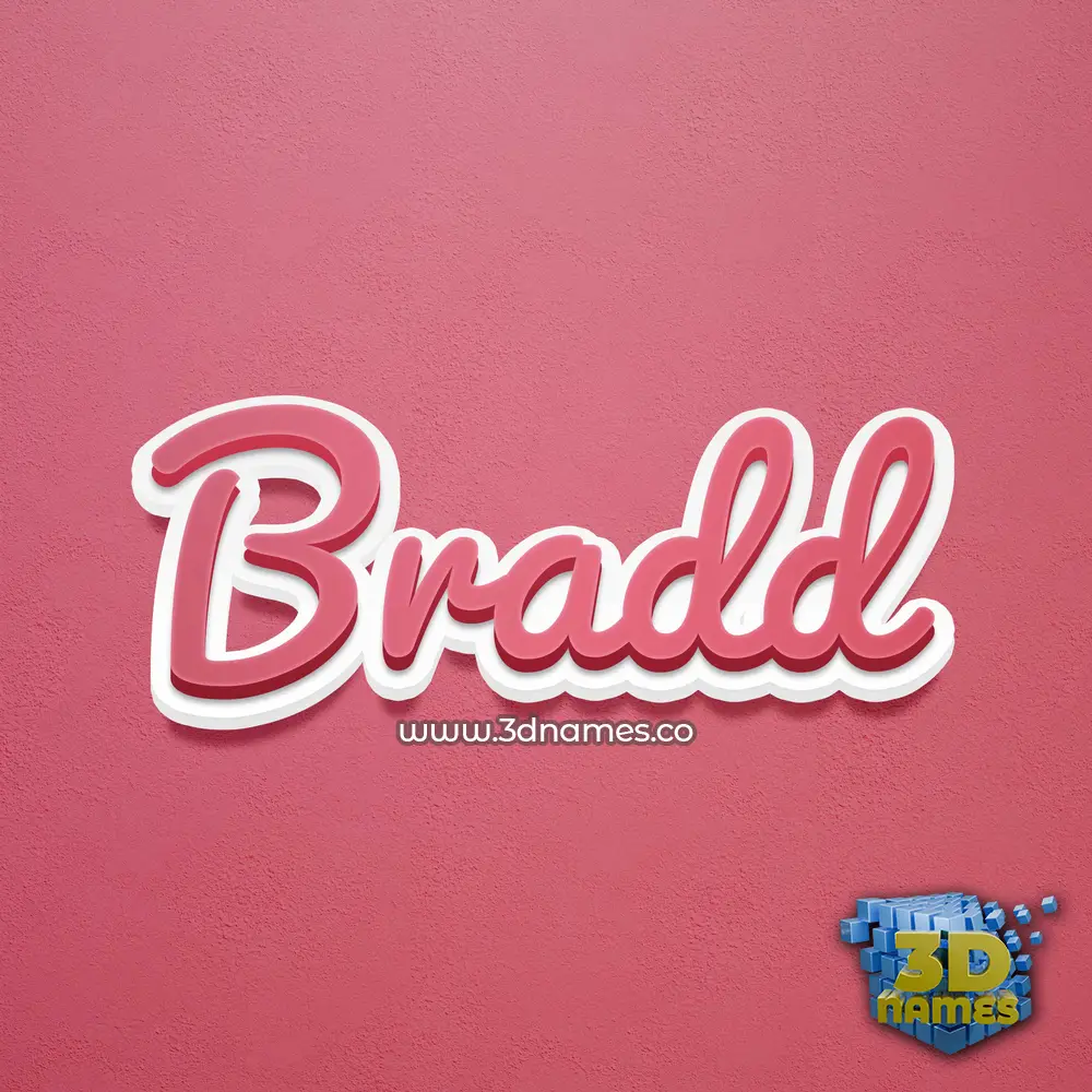 bradd in Red Scribble style - 3D name wallpaper