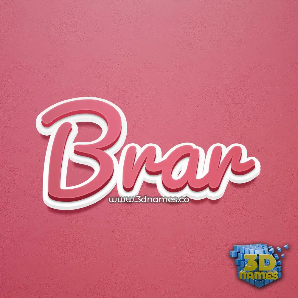 brar in Red Scribble style - 3D name wallpaper