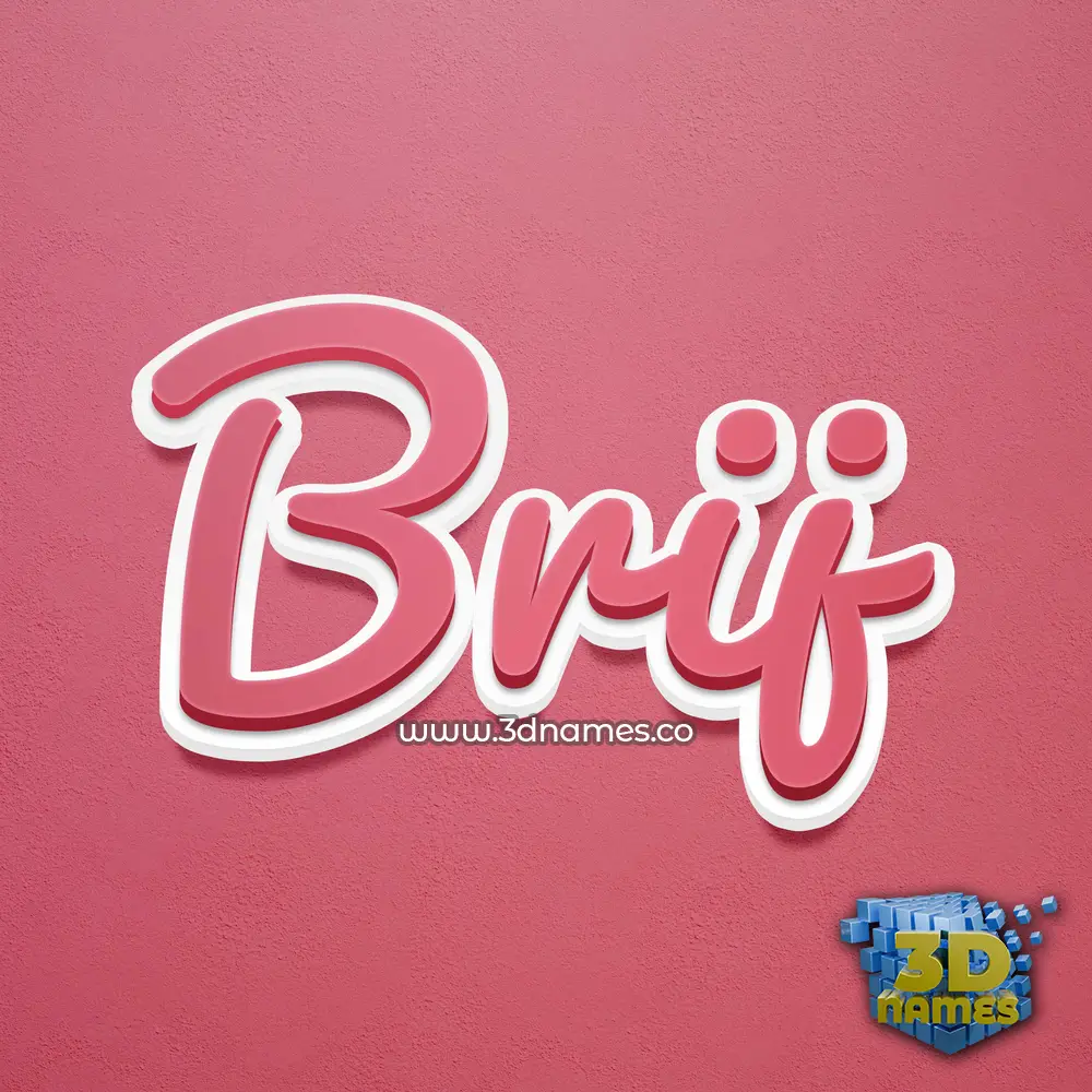 brij in Red Scribble style - 3D name wallpaper