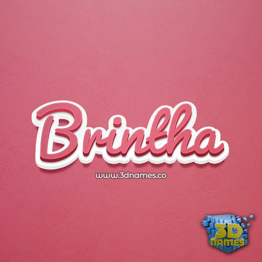 brintha in Red Scribble style - 3D name wallpaper