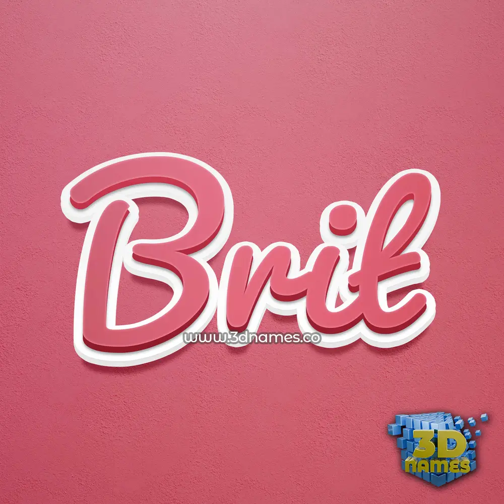 brit in Red Scribble style - 3D name wallpaper