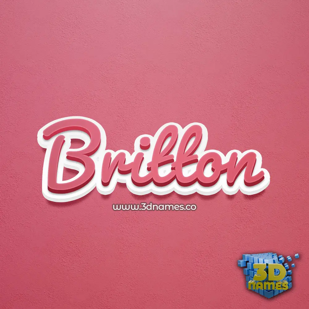 britton in Red Scribble style - 3D name wallpaper