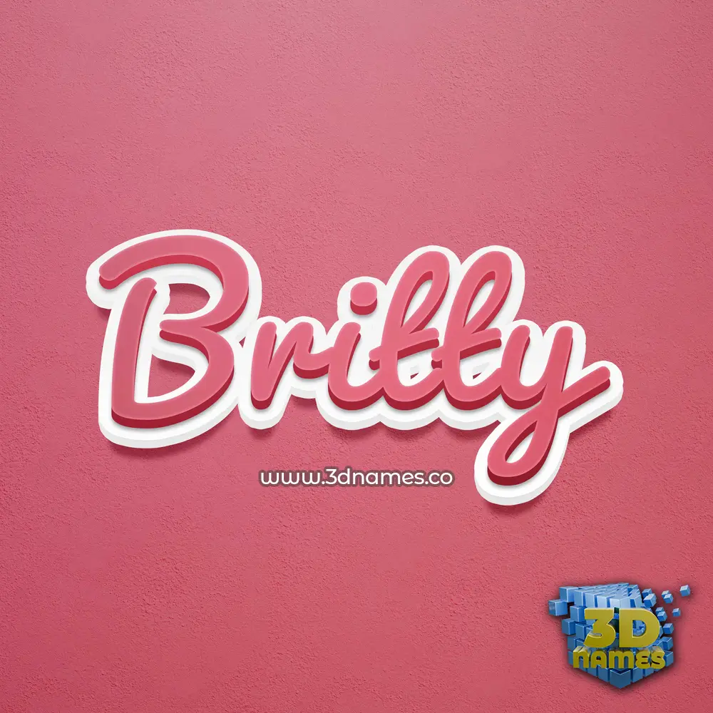 britty in Red Scribble style - 3D name wallpaper