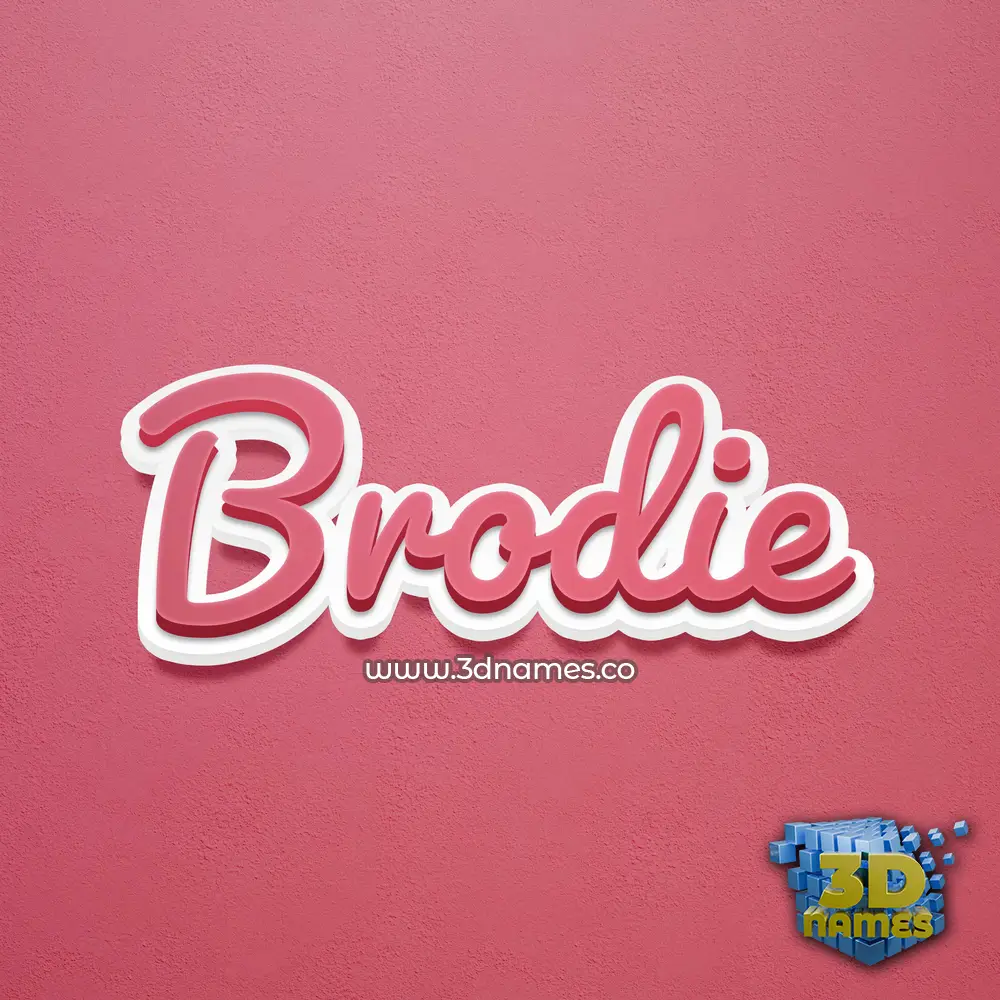 brodie in Red Scribble style - 3D name wallpaper