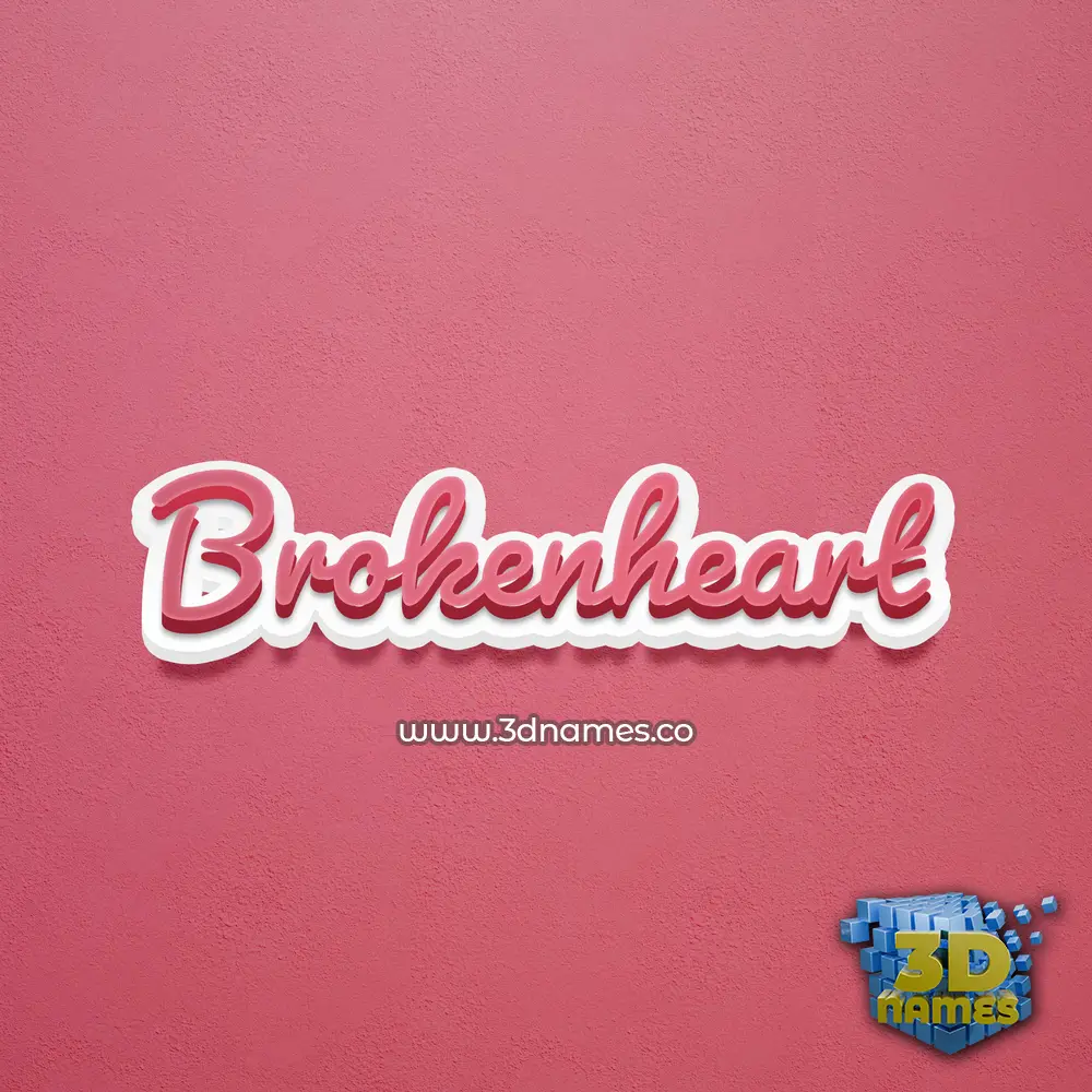 brokenheart in Red Scribble style - 3D name wallpaper brokenheart in Red Scribble style - 3D name wallpaper