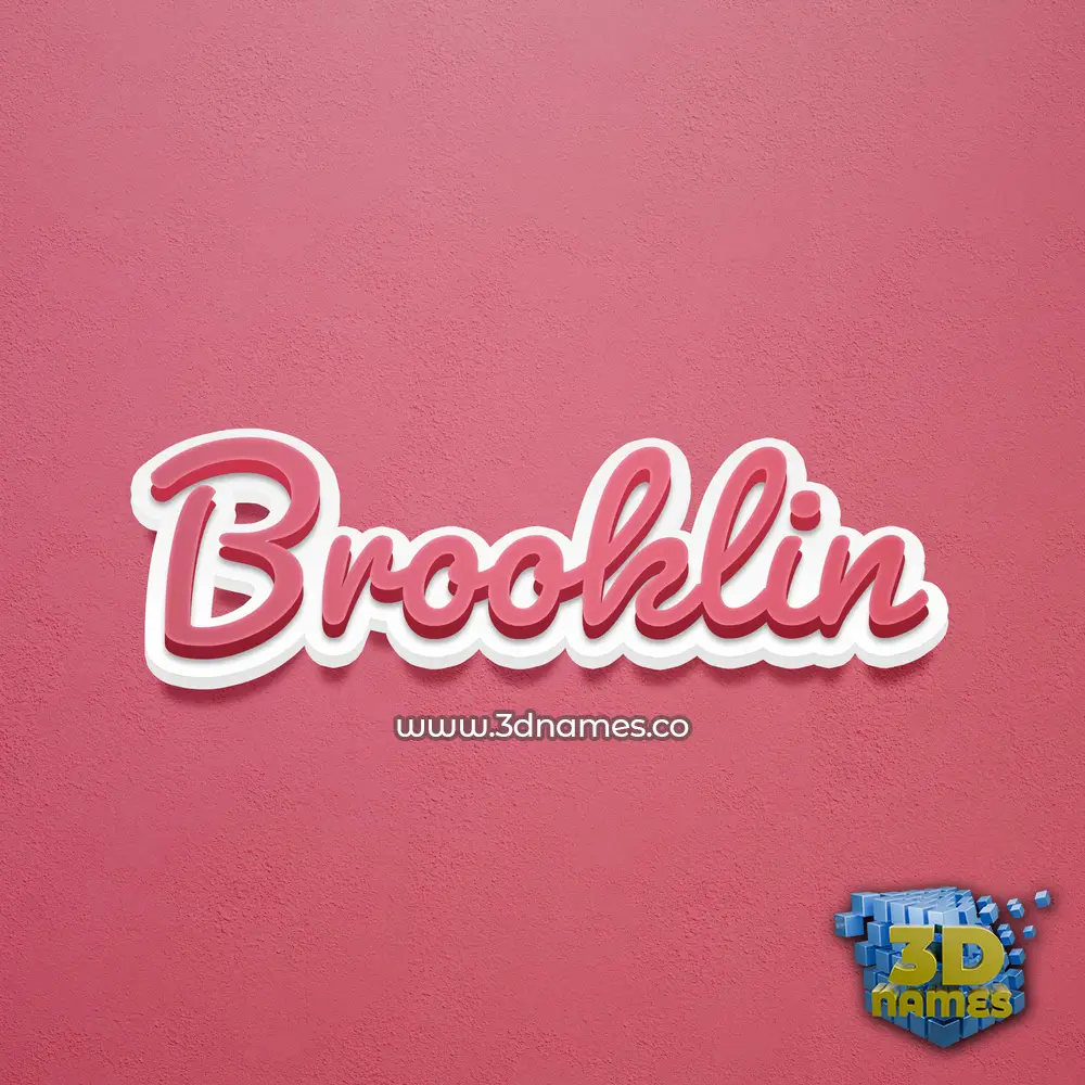 brooklin in Red Scribble style - 3D name wallpaper