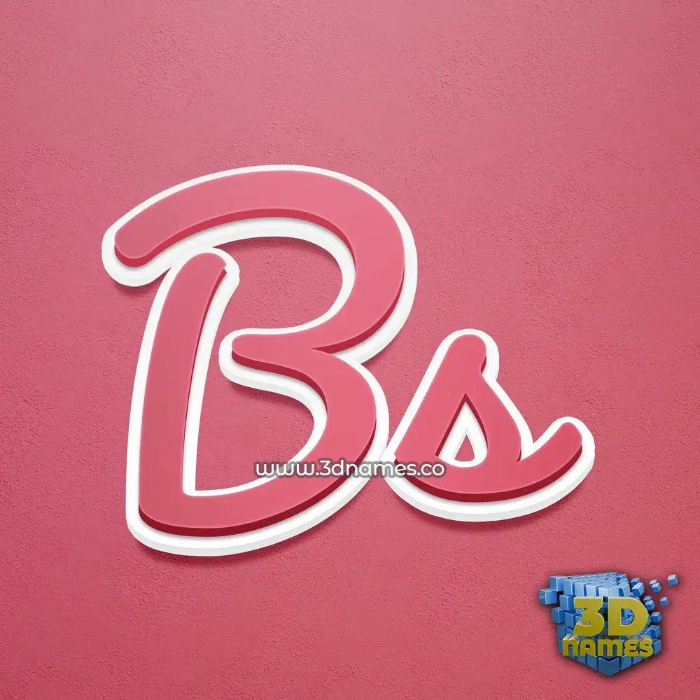 bs in Red Scribble style - 3D name wallpaper bs in Red Scribble style - 3D name wallpaper