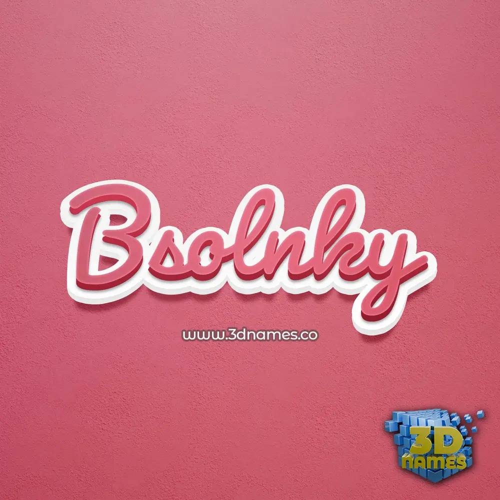 bsolnky in Red Scribble style - 3D name wallpaper
