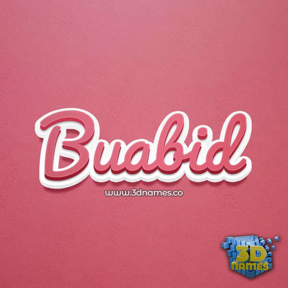 buabid in Red Scribble style - 3D name wallpaper