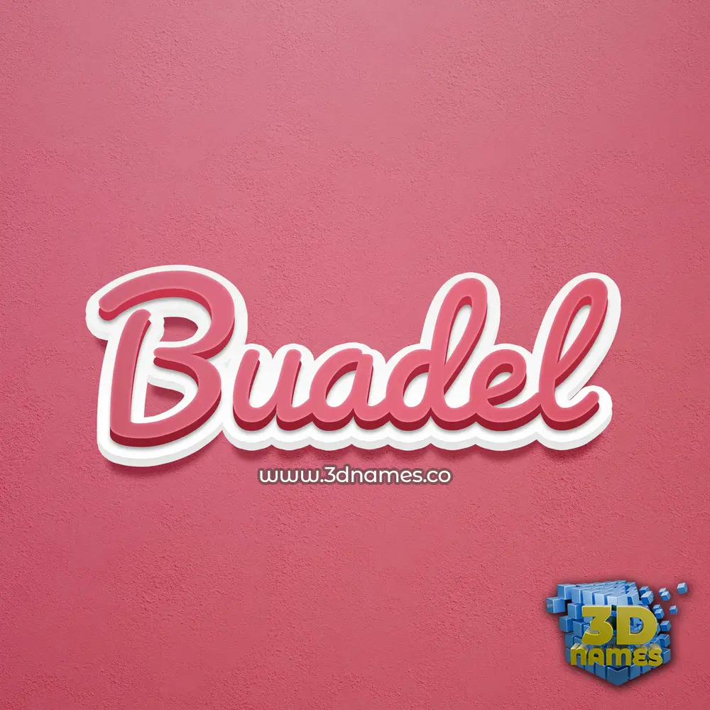 buadel in Red Scribble style - 3D name wallpaper