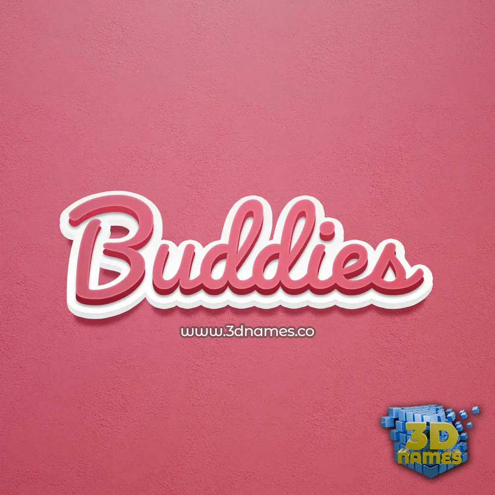 buddies in Red Scribble style - 3D name wallpaper