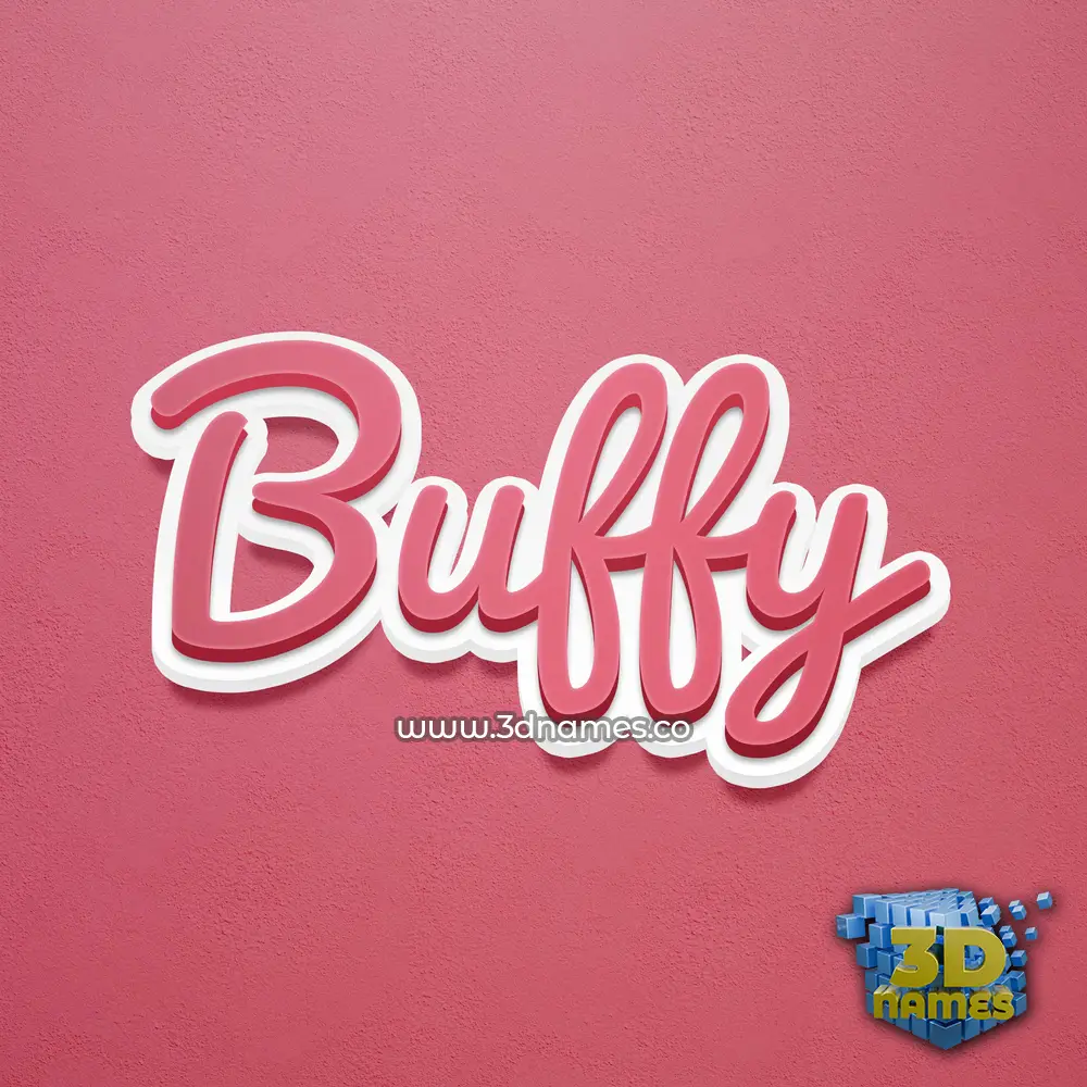 buffy in Red Scribble style - 3D name wallpaper