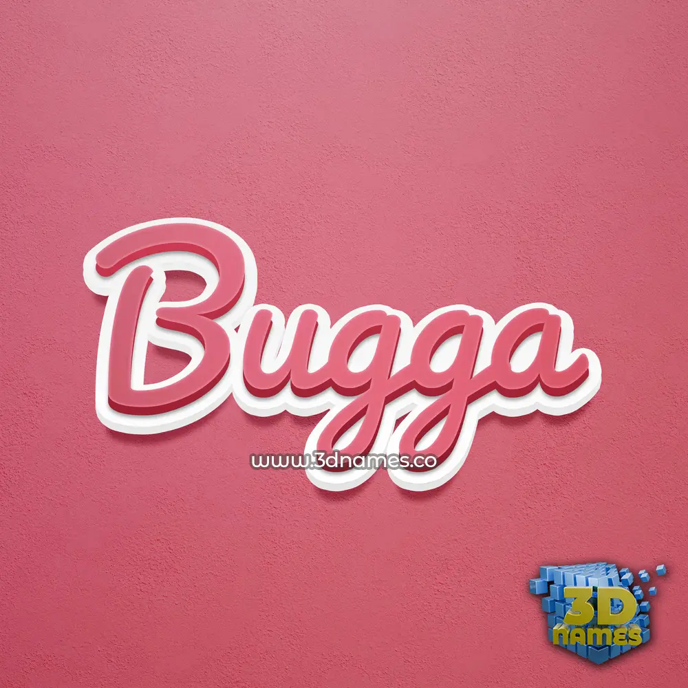 bugga in Red Scribble style - 3D name wallpaper