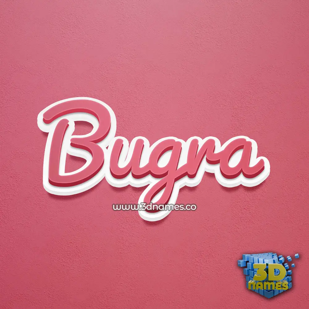 bugra in Red Scribble style - 3D name wallpaper