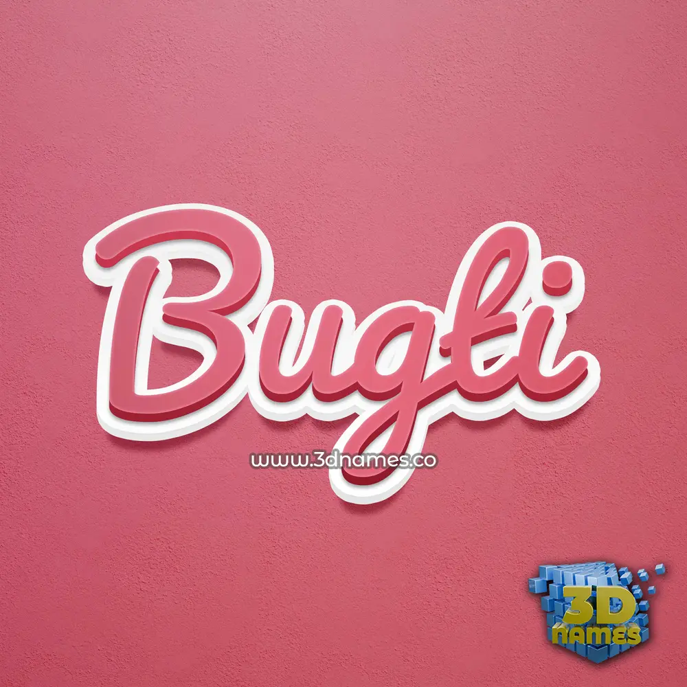 bugti in Red Scribble style - 3D name wallpaper