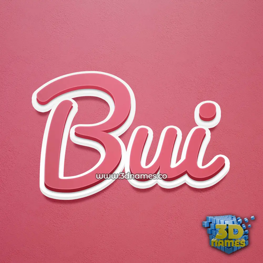 bui in Red Scribble style - 3D name wallpaper bui in Red Scribble style - 3D name wallpaper