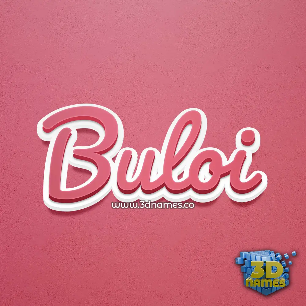 buloi in Red Scribble style - 3D name wallpaper