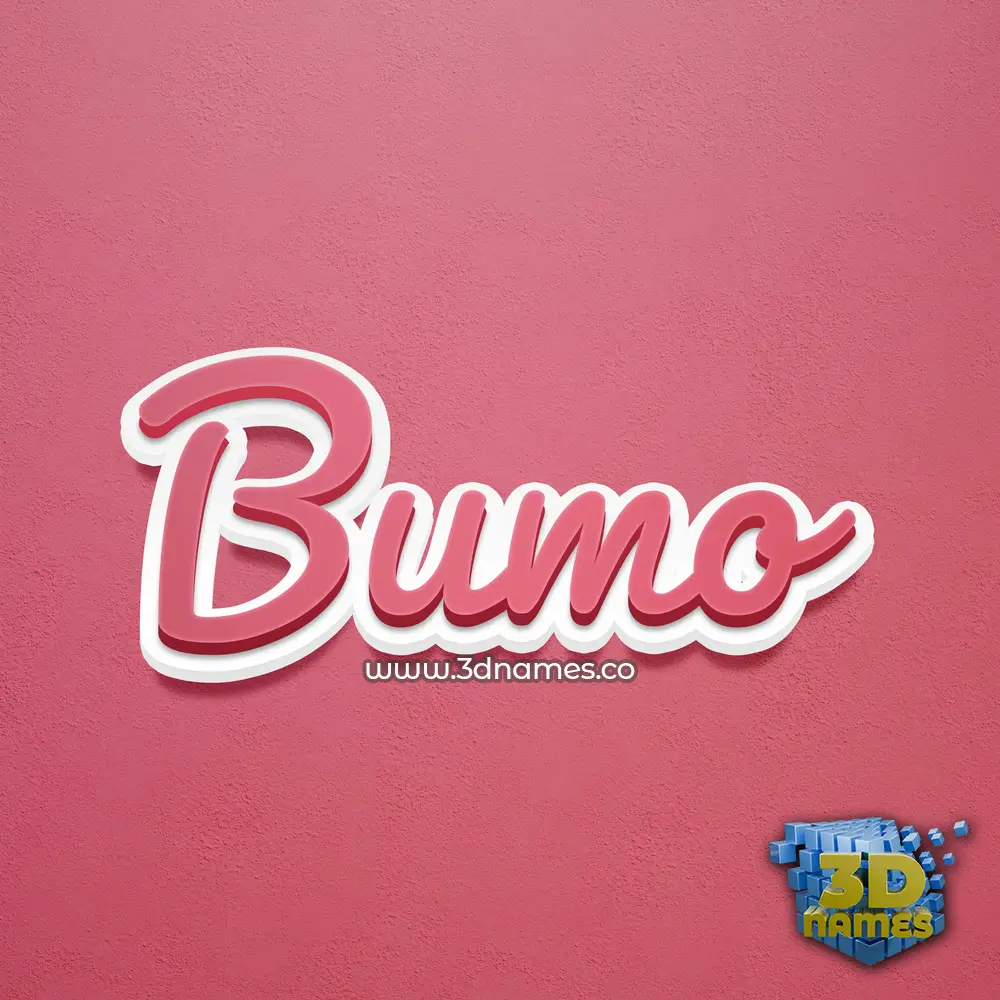 bumo in Red Scribble style - 3D name wallpaper