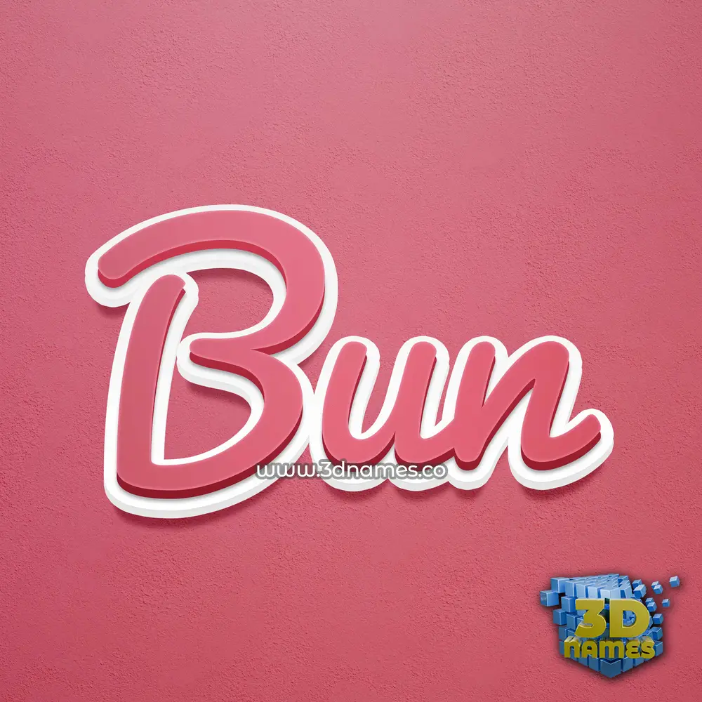 bun in Red Scribble style - 3D name wallpaper bun in Red Scribble style - 3D name wallpaper