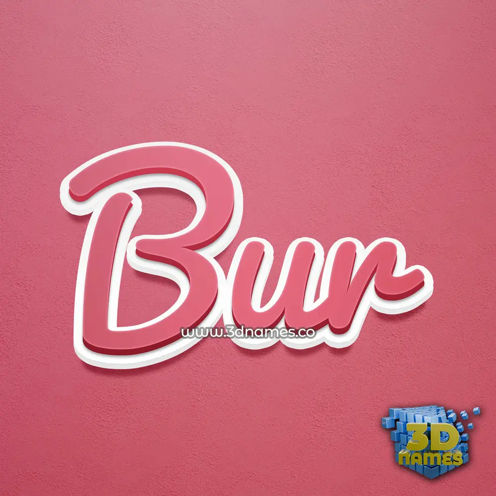 bur in Red Scribble style - 3D name wallpaper