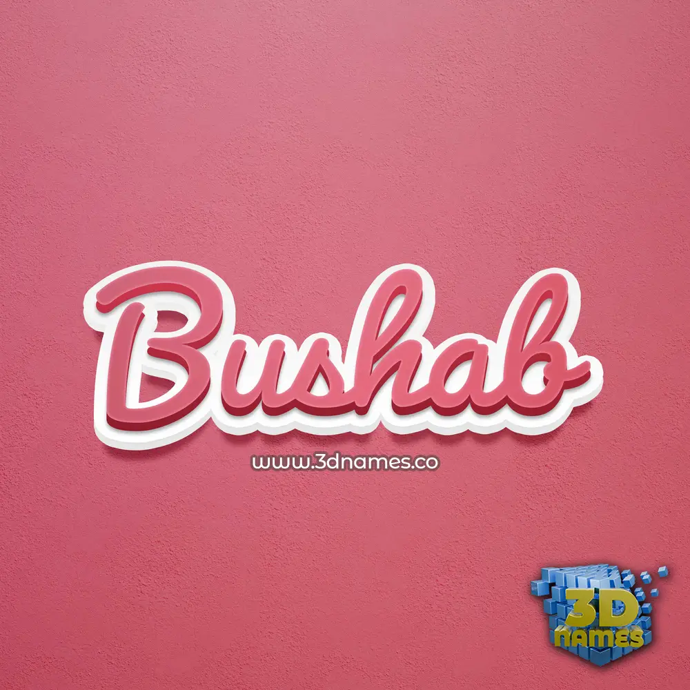 bushab in Red Scribble style - 3D name wallpaper bushab in Red Scribble style - 3D name wallpaper