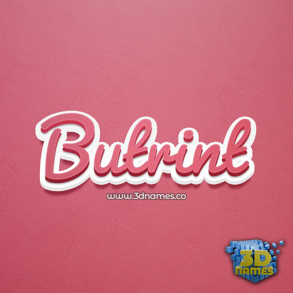 butrint in Red Scribble style - 3D name wallpaper