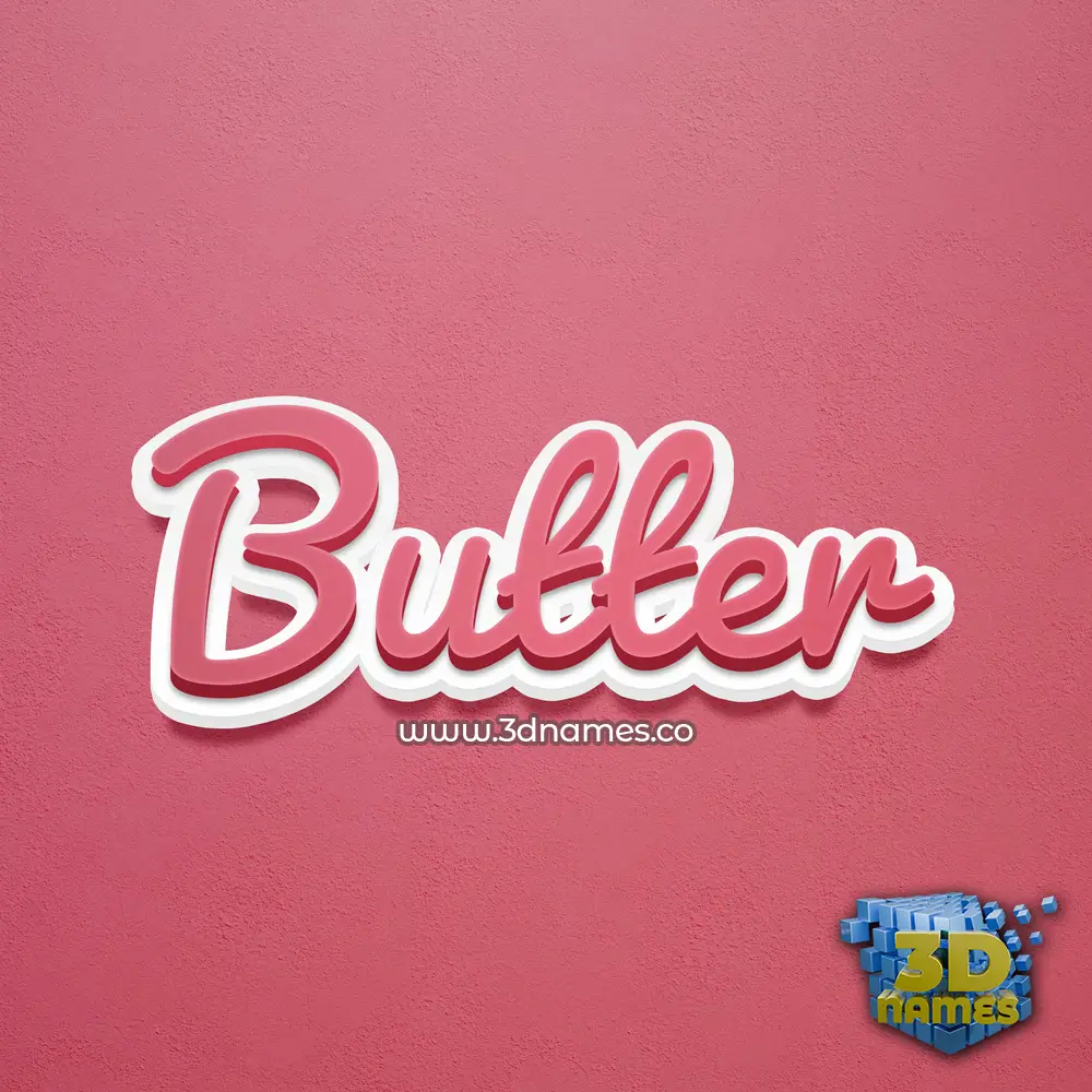butter in Red Scribble style - 3D name wallpaper