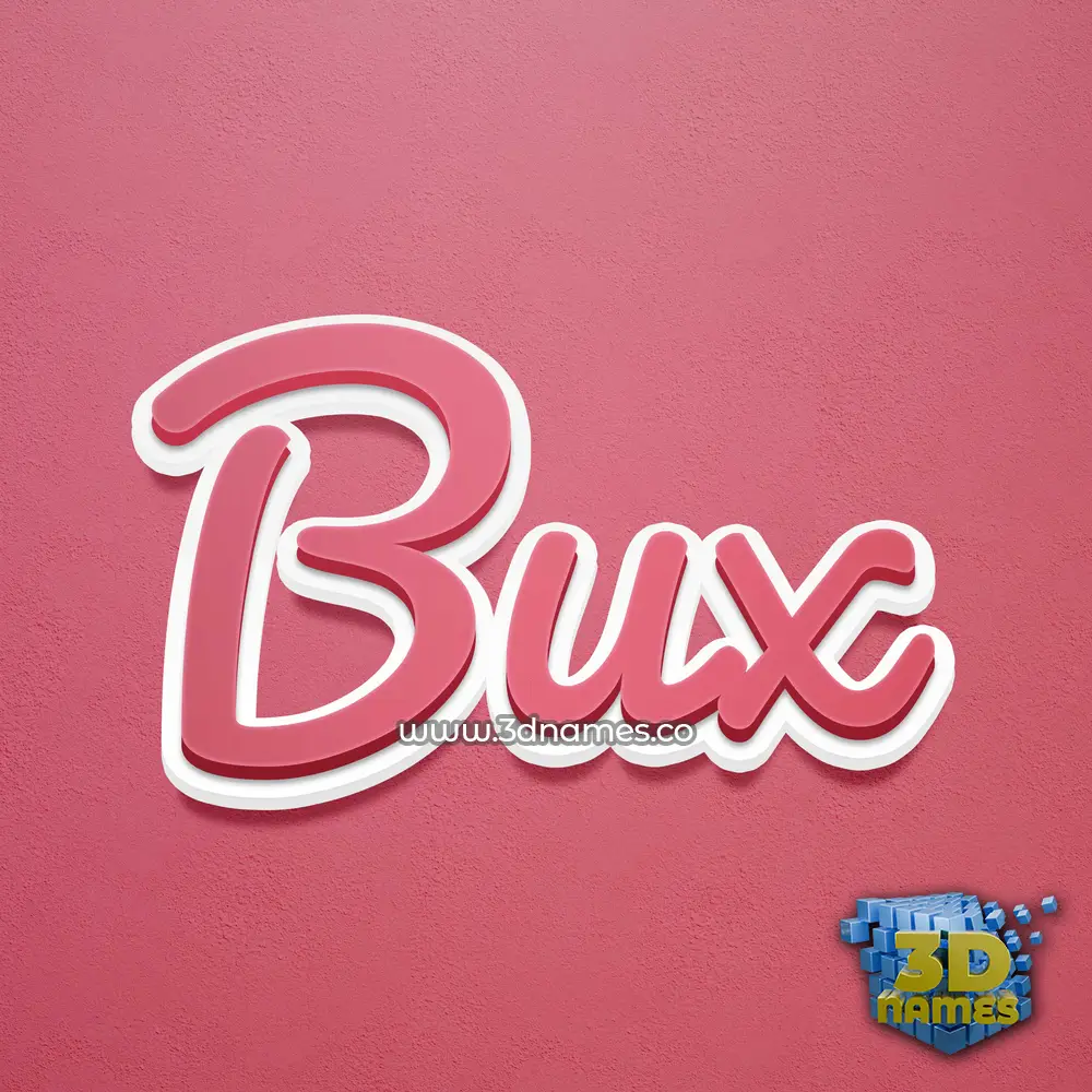 bux in Red Scribble style - 3D name wallpaper